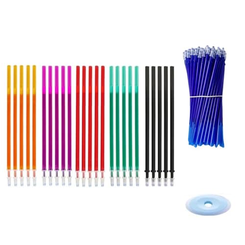 Radierbare Kugelschreiberminen mit Radiergummi, farbigem Gel, 0,5 mm feine Spitze, für Schule, Bürobedarf, 30/45 Stück Radierbare Kugelschreiberminen mit Radiergummi, farbigem Gel, 0,5 mm feine Spitze, für Schule, Bürobedarf, 30/45 Stück von ZEPFJHE
