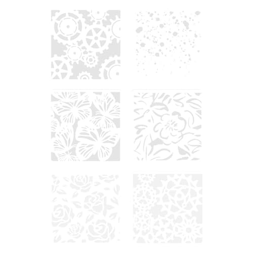 Schmetterlings-Schablonen, ausgehöhlt, Malschablonen, Tagebuch-Schablonen, Zweige, Schablonen zum Malen auf Sammelalben, Blumen, Scrapbooking, Bastelvorlagen, 6 Stück von ZEPFJHE