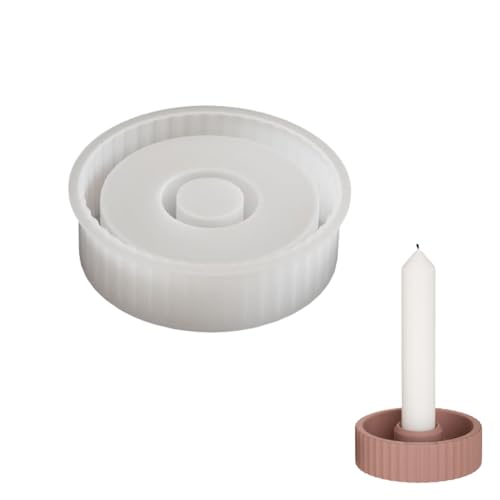 Silikon-Bastelform, unverwechselbar, rund, gestreift, Kerzenhalter, Silikon-Textur, geeignet für handgefertigte Geschenke von ZEPFJHE