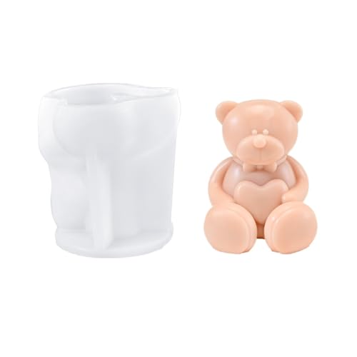 Silikon-Bastelformen Bär/Kaninchen, Figuren, Silikon-Textur, geeignet für Harz- und Gipsprojekte von ZEPFJHE