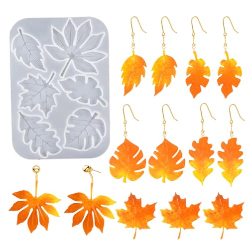 Silikonform für Anhänger, Ohrringe, Blattform, Schmuckformen, Textur, Geschenk für Schmuck-Enthusiasten, Basteln Silikonform für Anhänger, Ohrringe, Blattform, Schmuckformen, Textur, Geschenk für Schmuck-Enthusiasten, Basteln von ZEPFJHE