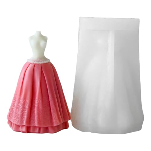 Silikonform für Brautkleid, Hochzeitskleid, Seife, Abendrock, Aromatherapie, Kerze, Heimdekoration, Werkzeug von ZEPFJHE