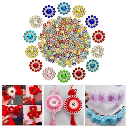 Strasssteine in Blumenform, flache Rückseite, klare Glassteine mit Loch für Kleidung, Kleid, Tasche, Schmuck, Krallen, 200 Stück Strasssteine in Blumenform, flache Rückseite, klare Glassteine mit Loch für Kleidung, Kleid, Tasche, Schmuck, Krallen, 200 Stück von ZEPFJHE