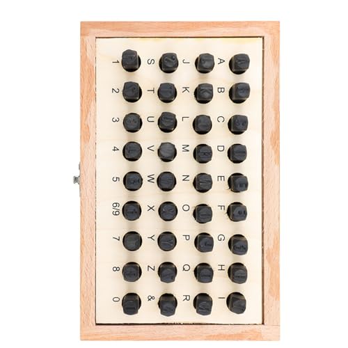 ZEPFJHE 36 Stück 6 mm Zahlen- und Buchstabenstempel, Lederschnitzwerkzeug, Metall-Prägewerkzeug für Metall, Holz, Leinwand, professionelles Leder von ZEPFJHE