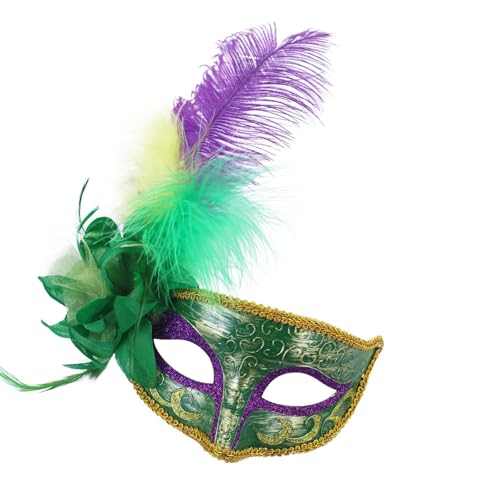 ZEPFJHE Blumendekoration, Maskerade, halbes Gesicht, Halloween-Party, gefiederte Maskerade, Augenbekleidung für Damen, Cosplay, bequem zu tragen ZEPFJHE Blumendekoration, Maskerade, halbes Gesicht, Halloween-Party, gefiederte Maskerade, Augenbekleidung für Damen, Cosplay, bequem zu tragen von ZEPFJHE