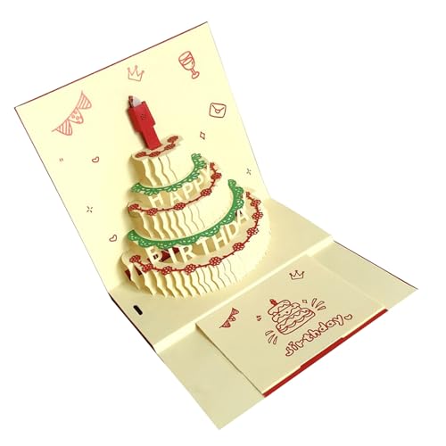 ZEPFJHE Dekorative LED Beleuchtete 3D Multilayer Kuchen Grußkarte Mit Musik Und Perfekt Für Geburtstage Und Feiertage von ZEPFJHE