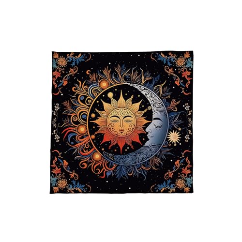 ZEPFJHE Divinationen Tischdecke Sonnenmond Muster Astrologie Tarotkarte Tischdecke Altars Stoff Göttlichkeit Brettspiel Accessoire Kartentisch Tuch Wand Dekore von ZEPFJHE