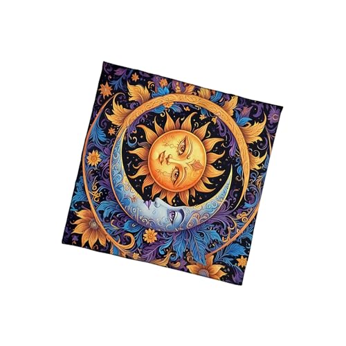 ZEPFJHE Divinationen Tischdecke Sonnenmond Muster Astrologie Tarotkarte Tischdecke Altars Stoff Göttlichkeit Brettspiel Accessoire Kartentisch Tuch Wand Dekore von ZEPFJHE