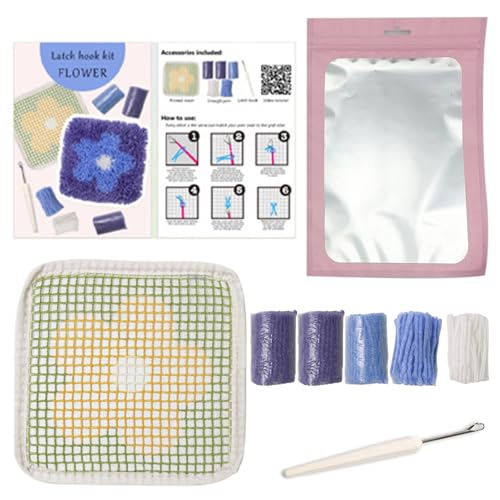 ZEPFJHE Knüpfhaken-Set, Blumen-Untersetzer, Häkelset, Untersetzer, Bastelset, Verriegelungshaken, Nadelarbeiten, Sticksets für Erwachsene ZEPFJHE Knüpfhaken-Set, Blumen-Untersetzer, Häkelset, Untersetzer, Bastelset, Verriegelungshaken, Nadelarbeiten, Sticksets für Erwachsene von ZEPFJHE