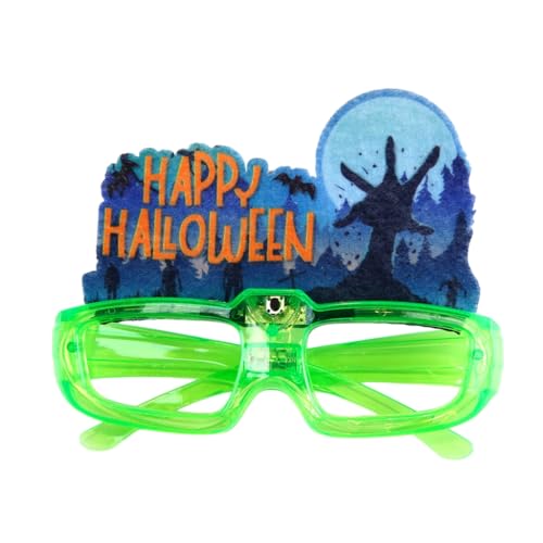 ZEPFJHE LED-Leuchte Brille, beleuchtete Brille für Bühnenauftritte, bequeme Kunststoffbrillen, Halloween-Dekoration von ZEPFJHE