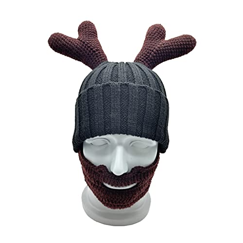 ZEPFJHE Lustige Strickmütze für kreative Bartmütze, Wollmütze, seltsame Mütze, warme Totenkopfmütze für Weihnachten, Halloween ZEPFJHE Lustige Strickmütze für kreative Bartmütze, Wollmütze, seltsame Mütze, warme Totenkopfmütze für Weihnachten, Halloween von ZEPFJHE