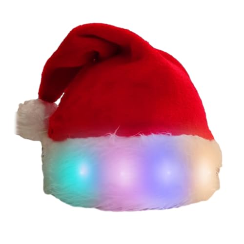 ZEPFJHE Lustige Weihnachtsmütze mit LED-Lichtern, weiches Plüsch-Kunstfell, Weihnachtsmütze für Erwachsene und Kinder, Party-Requisiten ZEPFJHE Lustige Weihnachtsmütze mit LED-Lichtern, weiches Plüsch-Kunstfell, Weihnachtsmütze für Erwachsene und Kinder, Party-Requisiten von ZEPFJHE