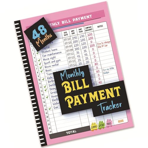 ZEPFJHE Monatliche Rechnungszahlung Checkliste Buch Geldmanager Ausgabenverfolgung Notizbuch für konsistenten Einsatz in der Finanzplanung Home Expense Manager von ZEPFJHE