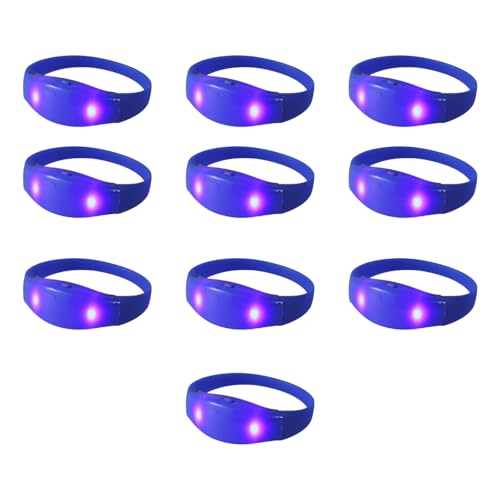 ZEPFJHE Stimmaktivierte Armbänder, leuchtende Armbänder für Geburtstage und Raves, blinkende Armbänder, Partyzubehör, blinkende Party, 10 Stück ZEPFJHE Stimmaktivierte Armbänder, leuchtende Armbänder für Geburtstage und Raves, blinkende Armbänder, Partyzubehör, blinkende Party, 10 Stück von ZEPFJHE