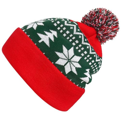 ZEPFJHE Strickmütze für Studenten, Erwachsene, winddicht, Weihnachtsmütze, handgefertigt, Schneeflockenmuster, hält warm, Fahrradmütze ZEPFJHE Strickmütze für Studenten, Erwachsene, winddicht, Weihnachtsmütze, handgefertigt, Schneeflockenmuster, hält warm, Fahrradmütze von ZEPFJHE