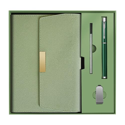 ZEPFJHE Tagebuch, Notizbuch mit Stift und Box, Set, PU-Leder, 100 Blatt, 200 Seiten, tägliche Notizblöcke, Schreibbedarf für Erwachsene von ZEPFJHE