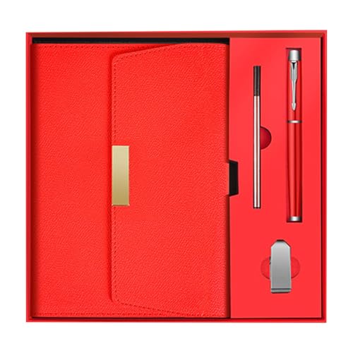 ZEPFJHE Tagebuch, Notizbuch mit Stift und Box, Set, PU-Leder, 100 Blatt, 200 Seiten, tägliche Notizblöcke, Schreibbedarf für Erwachsene von ZEPFJHE
