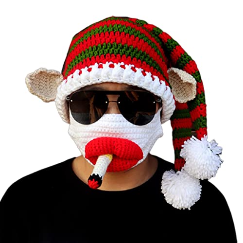 ZEPFJHE Weihnachtsmütze, Strickmütze, lustiges Clownmützen-Set, Wintermütze, Kostümzubehör für Erwachsene und Kinder ZEPFJHE Weihnachtsmütze, Strickmütze, lustiges Clownmützen-Set, Wintermütze, Kostümzubehör für Erwachsene und Kinder von ZEPFJHE