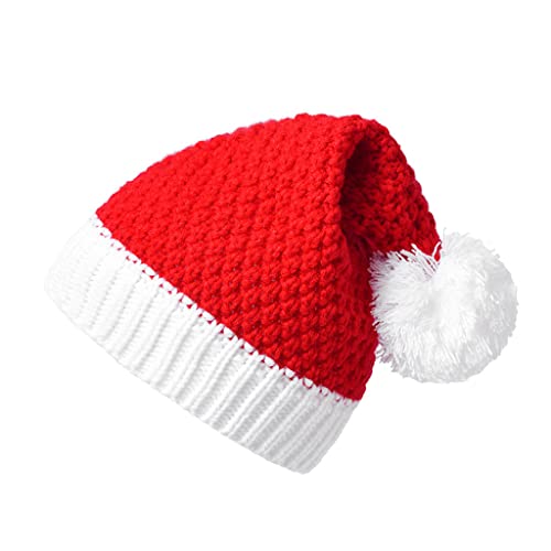 ZEPFJHE Weihnachtsmütze, Weihnachtsmannmütze, Urlaubsmütze für Erwachsene, Unisex, gestrickt, bequem, klassisch, für Neujahrsfeiertage ZEPFJHE Weihnachtsmütze, Weihnachtsmannmütze, Urlaubsmütze für Erwachsene, Unisex, gestrickt, bequem, klassisch, für Neujahrsfeiertage von ZEPFJHE