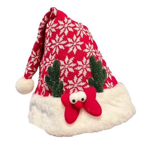 ZEPFJHE Weihnachtsmütze aus dickem Plüsch und weißer pelziger Krempe für Weihnachtsfeiern, Verkleidungen, Cosplay, Pailletten ZEPFJHE Weihnachtsmütze aus dickem Plüsch und weißer pelziger Krempe für Weihnachtsfeiern, Verkleidungen, Cosplay, Pailletten von ZEPFJHE