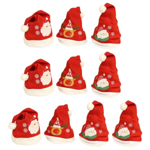 ZEPFJHE Weihnachtsmütze für Erwachsene, Unisex, Plüsch, Stoffmütze, Unisex, für Erwachsene, Weihnachtsmannmütze, Cosplay-Mütze, 10 Stück ZEPFJHE Weihnachtsmütze für Erwachsene, Unisex, Plüsch, Stoffmütze, Unisex, für Erwachsene, Weihnachtsmannmütze, Cosplay-Mütze, 10 Stück von ZEPFJHE