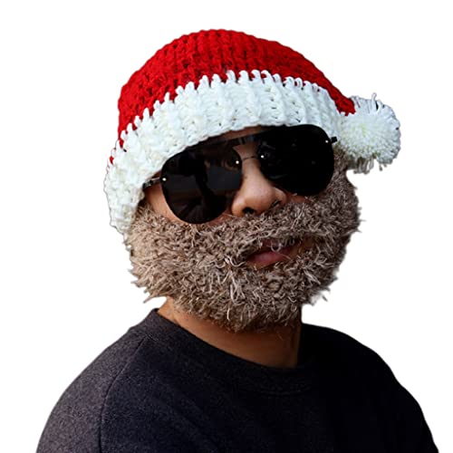 ZEPFJHE Weihnachtsmütze mit lustigem Bart für Erwachsene, warm, gehäkelt, für Damen, Herren, Kinder ZEPFJHE Weihnachtsmütze mit lustigem Bart für Erwachsene, warm, gehäkelt, für Damen, Herren, Kinder von ZEPFJHE