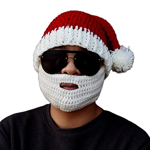 ZEPFJHE Weihnachtsmütze mit lustigem Bart für Erwachsene, warm, gehäkelt, für Damen, Herren, Kinder ZEPFJHE Weihnachtsmütze mit lustigem Bart für Erwachsene, warm, gehäkelt, für Damen, Herren, Kinder von ZEPFJHE