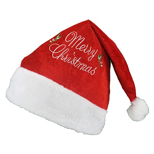 ZEPFJHE Weihnachtsmütze mit weißem Plüschbesatz, bequeme Weihnachtsmütze für Neujahr, festliche Feiertagsparty, Verkleidung ZEPFJHE Weihnachtsmütze mit weißem Plüschbesatz, bequeme Weihnachtsmütze für Neujahr, festliche Feiertagsparty, Verkleidung von ZEPFJHE