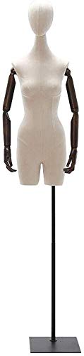 Mannequin Schneider Dummy Kleiderform Verstellbare Höhe Weibliche Schneider Dummy -Schneider Mannequin Ausstellung Büste Massivholz Arm Metall Basis für Bekleidung Schmuck Ausstellungsständer (B) von ZERAPH