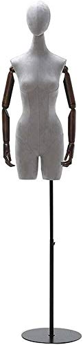 Mannequin Schneider Dummy Kleiderform Verstellbare Höhe Weibliche Schneider Dummy -Schneider Mannequin Ausstellung Büste Massivholz Arm Metall Basis für Bekleidung Schmuck Ausstellungsständer (a) von ZERAPH