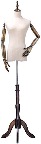 Mannequin Schneider Dummy Kleiderform Weibliche Schneider Dummy Dressmaker Mode Studenten Mannequin Ausstellung Büste mit Holzarm Massivholz Basis für Kleidung Schmuck Ausstellungsständer (c klein) von ZERAPH
