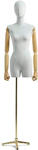 Mannequin Schneider Dummy Kleiderform Weibliche Schneider Dummy Dressmaker Mode Studenten Schaufensterpuppe Ausstellung Büste mit Holzarm und Kopf abnehmbar für Kleidungsschmuck Ausstellungsständer von ZERAPH