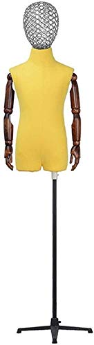 Schaufensterpuppen Schneiderung Dummy Kleiderform weibliche Schaufensterpuppen Torso Körper Display Display Display Kinderkleidung Model Rotatable Arm Kleid Form Stativ (Gelb) von ZERAPH