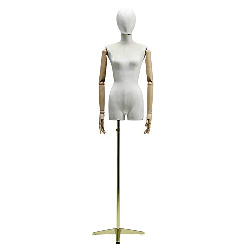 Schaufensterpuppen Schneiderung Dummy Kleidform Schneider Schaufensterpuppen Dummy -Bekleidungsgeschäft Schaufensterpuppen Modell mit Metallbasisfenster -Display -Regal (Weißgold) von ZERAPH