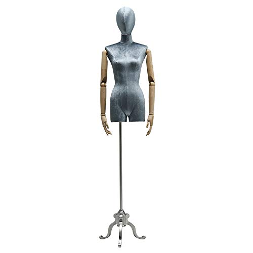 Schaufensterpuppen Schneiderung Dummy Kleidform Schneider Schaufensterpuppen Dummy -Bekleidungsgeschäft Schaufensterpuppen Modell mit Metallbasisfenster -Display -Regal (blau Silber) von ZERAPH