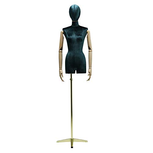 Schaufensterpuppen Schneiderung Dummy Kleidform Schneider Schaufensterpuppen Dummy -Bekleidungsgeschäft Schaufensterpuppen Modell mit Metallbasisfenster -Display -Regal (grünes Gold) von ZERAPH