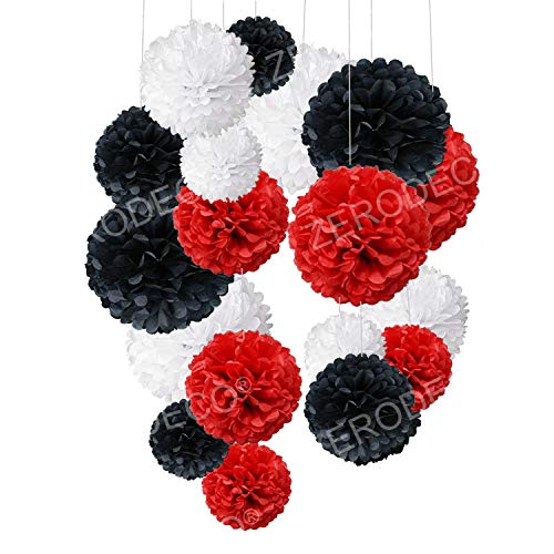 ZERODECO 18 Stück Schwarz, Rot und Weiß Seidenpapier Pompoms Blumen Ball Dekorpapier Kit für Geburtstag Hochzeit Baby Dusche Parteien Hauptdekorationen und Partei Dekoration ZERODECO 18 Stück Schwarz, Rot und Weiß Seidenpapier Pompoms Blumen Ball Dekorpapier Kit für Geburtstag Hochzeit Baby Dusche Parteien Hauptdekorationen und Partei Dekoration von ZERODECO