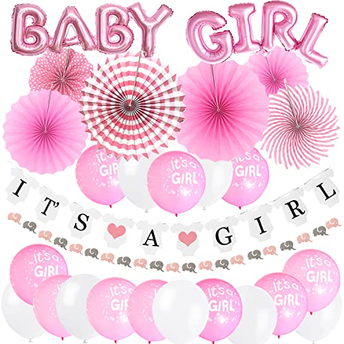 ZERODECO Mädchen Baby Dusche Dekoration, Rosa It's A Girl Girlande Oh Baby Folie Ballons Aufhängen Fächer Girlande Banner und Luftballons für Baby Shower Babydusche ZERODECO Mädchen Baby Dusche Dekoration, Rosa It's A Girl Girlande Oh Baby Folie Ballons Aufhängen Fächer Girlande Banner und Luftballons für Baby Shower Babydusche von ZERODECO
