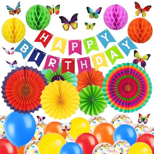 ZERODECO Mehrfarbige Schmetterling Geburtstag Dekorationen, 3D Schmetterling Wand Dekor Bunte Papier Waben Fans Pompoms Ballons für Kinder Erwachsene Jungen Mädchen Geburtstag Dekorationen ZERODECO Mehrfarbige Schmetterling Geburtstag Dekorationen, 3D Schmetterling Wand Dekor Bunte Papier Waben Fans Pompoms Ballons für Kinder Erwachsene Jungen Mädchen Geburtstag Dekorationen von ZERODECO