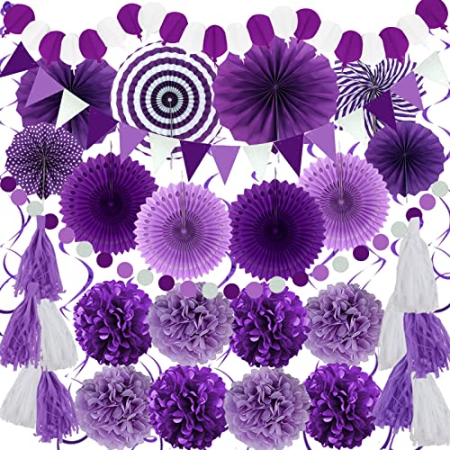 ZERODECO Party Deko, 41 Stück Lila Party Dekoration Papier Pompoms Girlande für Jedes Alter Geburtstag Bachelorette Mädchen Brautparty Hochzeiten Baby-Duschen Feste Partydekorationen ZERODECO Party Deko, 41 Stück Lila Party Dekoration Papier Pompoms Girlande für Jedes Alter Geburtstag Bachelorette Mädchen Brautparty Hochzeiten Baby-Duschen Feste Partydekorationen von ZERODECO