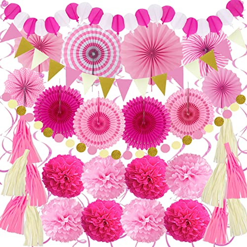 ZERODECO Party Deko, 41 Stück Rosa Party Dekoration Papier Pompoms Girlande für Partydekorationen Geburtstag Set Bachelorette Babyparty Brautparty Hochzeiten Baby-Duschen Feste ZERODECO Party Deko, 41 Stück Rosa Party Dekoration Papier Pompoms Girlande für Partydekorationen Geburtstag Set Bachelorette Babyparty Brautparty Hochzeiten Baby-Duschen Feste von ZERODECO