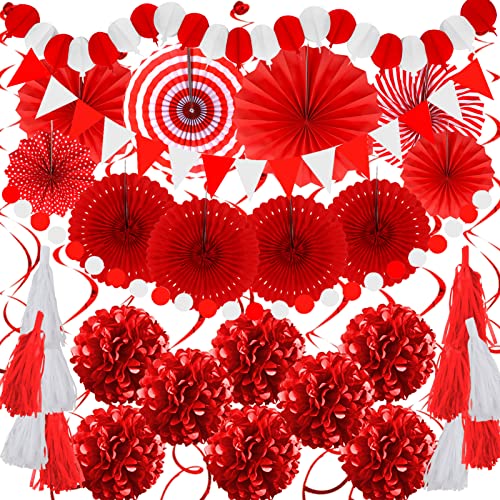 ZERODECO Party Deko, 41 Stück Rot Party Dekoration Papier Pompoms Girlande für Jungen Mädchen Frauen Geburtstag Hochzeiten Abschlussfeier Babyparty Partydekorationen ZERODECO Party Deko, 41 Stück Rot Party Dekoration Papier Pompoms Girlande für Jungen Mädchen Frauen Geburtstag Hochzeiten Abschlussfeier Babyparty Partydekorationen von ZERODECO