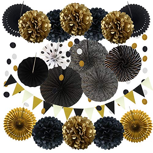 ZERODECO Party Dekoration Papier-Bommeln, Aufhängen Fächer, Dreieckige Wimpel und hängende Glitter Punkt Papier Girlande für Party Hochzeit Geburtstag Festival Weihnachten Karneval 21 Stück ZERODECO Party Dekoration Papier-Bommeln, Aufhängen Fächer, Dreieckige Wimpel und hängende Glitter Punkt Papier Girlande für Party Hochzeit Geburtstag Festival Weihnachten Karneval 21 Stück von ZERODECO