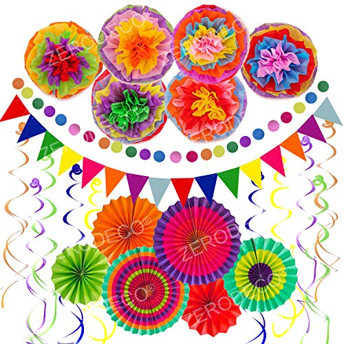 ZERODECO Party Dekoration Papier Pompoms, Aufhängen Fächer, Dreieckige Wimpel und hängende Glitter Punkt Girlande Dekorpapier für Party Hochzeit Geburtstag Festival Weihnachten Event Karneval ZERODECO Party Dekoration Papier Pompoms, Aufhängen Fächer, Dreieckige Wimpel und hängende Glitter Punkt Girlande Dekorpapier für Party Hochzeit Geburtstag Festival Weihnachten Event Karneval von ZERODECO