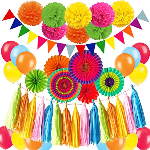 ZERODECO Party Dekoration Papier Pompoms, Aufhängen Fächer, Dreieckige Wimpel und hängende Glitter Punkt Papier Girlande Dekorpapier für Party Hochzeit Geburtstag Festival Weihnachten ZERODECO Party Dekoration Papier Pompoms, Aufhängen Fächer, Dreieckige Wimpel und hängende Glitter Punkt Papier Girlande Dekorpapier für Party Hochzeit Geburtstag Festival Weihnachten von ZERODECO
