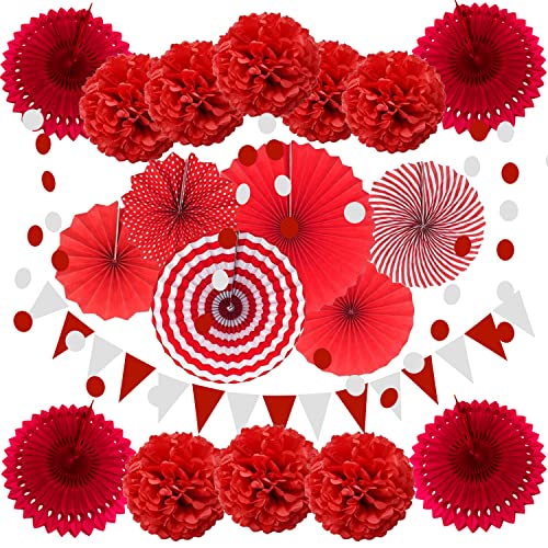 ZERODECO Party Dekoration Papier Pompoms, Rot Aufhängen Fächer Dreieckige Wimpel und hängende Glitter Punkt Papier Girlande Dekorpapier für Party Hochzeit Geburtstag ZERODECO Party Dekoration Papier Pompoms, Rot Aufhängen Fächer Dreieckige Wimpel und hängende Glitter Punkt Papier Girlande Dekorpapier für Party Hochzeit Geburtstag von ZERODECO