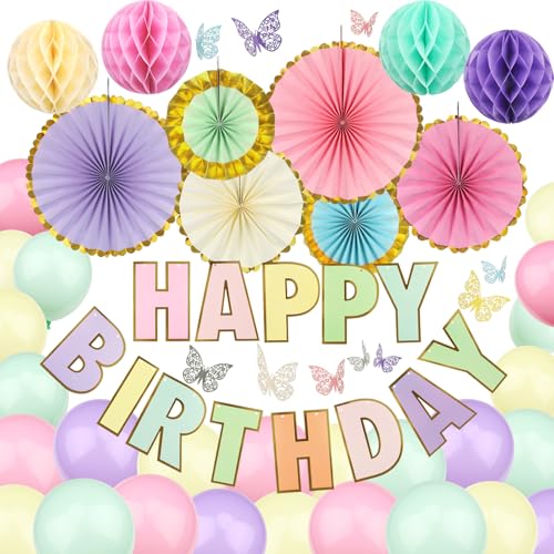 ZERODECO Pastell Geburtstag Party Dekorationen, 3D Schmetterling Wand Dekor Bunte Papier Waben Fans Pompoms Ballons für Kinder Baby Erwachsene Jungen Mädchen Pastell Geburtstag Party Dekorationen ZERODECO Pastell Geburtstag Party Dekorationen, 3D Schmetterling Wand Dekor Bunte Papier Waben Fans Pompoms Ballons für Kinder Baby Erwachsene Jungen Mädchen Pastell Geburtstag Party Dekorationen von ZERODECO