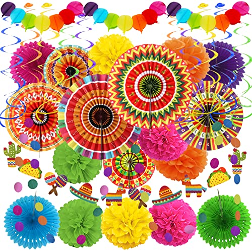 ZERODECO Urlaub Party Dekorationen Mexikanische Partei Fünf farbige Papierfächer Pom Poms Girlande für Urlaub Mexikanische Cinco De Mayo Taco Mottoparty Dekorationen Geburtstagsparty Zubehör ZERODECO Urlaub Party Dekorationen Mexikanische Partei Fünf farbige Papierfächer Pom Poms Girlande für Urlaub Mexikanische Cinco De Mayo Taco Mottoparty Dekorationen Geburtstagsparty Zubehör von ZERODECO