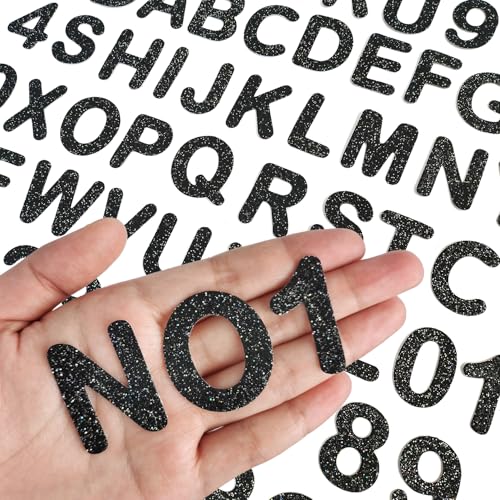 Glitzer-Aufnäher zum Aufbügeln, Buchstaben und Zahlen, Alphabet, bestickt, A-Z, Zahlen 0–9, für Jacken, Rucksäcke, Hüte und Hemden, 72 Stück von ZESION