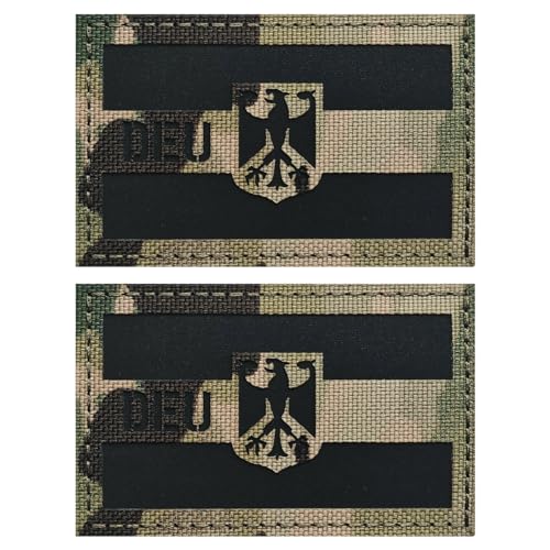 ZESION 2PCS DEU Deutschland IR Infrarot Reflektierende Aufnäher Set, Taktische Aufnäher, Voll bestickte Militär Aufnäher für Mützen, Taschen, Westen, Uniformen/Eagle ZESION 2PCS DEU Deutschland IR Infrarot Reflektierende Aufnäher Set, Taktische Aufnäher, Voll bestickte Militär Aufnäher für Mützen, Taschen, Westen, Uniformen/Eagle von ZESION